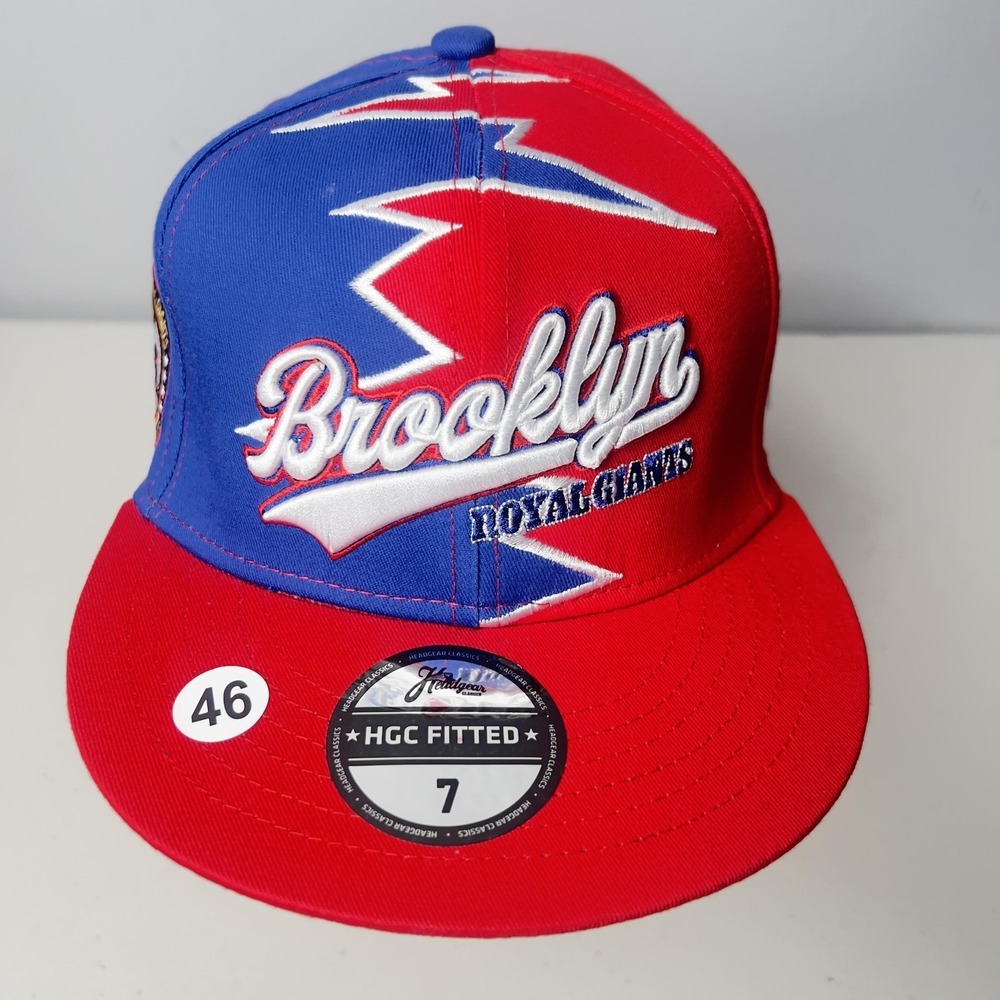Brooklyn Royal Giants Hat Cap Fitted Mens 7 Blue Baseball Negro Leagues Headgear